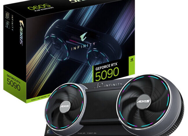 Gigabyte запустила продажи Aorus GeForce RTX 5090 Infinity с необычным дизайном и скрытым вентилятором