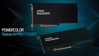 PowerColor выпустила тонкую профессиональную видеокарту Radeon AI PRO R9600D с разъёмом 12V-2×6