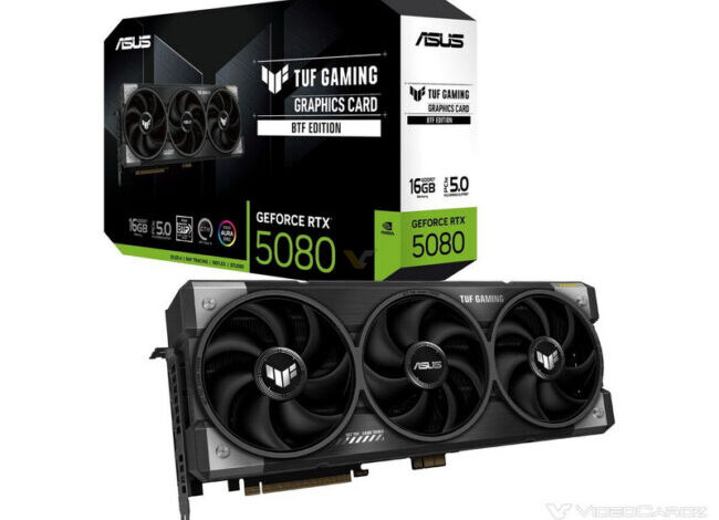Asus выпустила пару TUF GeForce RTX 5080 BTF со скрытым питанием через GC-HPWR